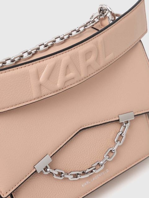 Karl Lagerfeld torebka skórzana kolor różowy - zdjęcie produktu nr 2