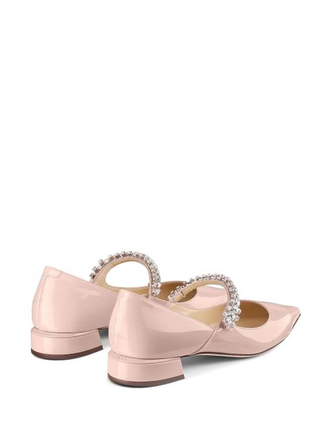 Jimmy Choo Bing crystal-strap ballerina shoes - Pink