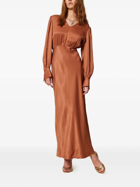 TWINSET long satin dress - Brown - zdjęcie produktu nr 2