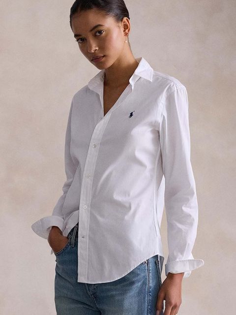 Polo Ralph Lauren koszula bawełniana damska kolor biały regular z kołnierzykiem klasycznym - zdjęcie produktu nr 1