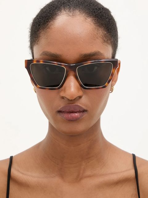 Saint Laurent okulary przeciwsłoneczne damskie kolor brązowy SL M103