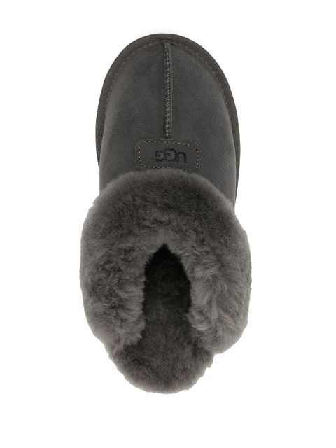 UGG Coquette fur-trimmed slippers - Grey