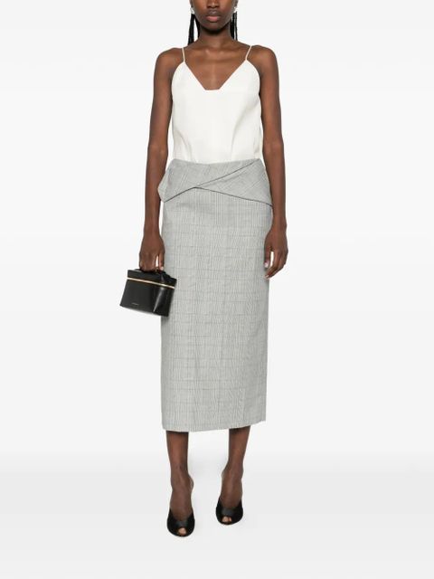 Victoria Beckham wrap-effect checked skirt - Grey - zdjęcie produktu nr 2