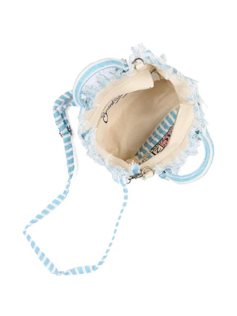 MC2 Saint Barth striped fringed bag - Blue