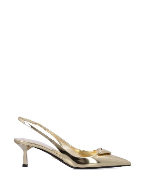 Prada logo-detail slingback pumps - Gold - zdjęcie produktu nr 1