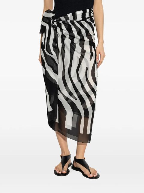 Balmain zebra-print sarong - Black