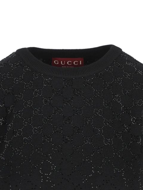 Gucci logo-pattern mini dress - Black