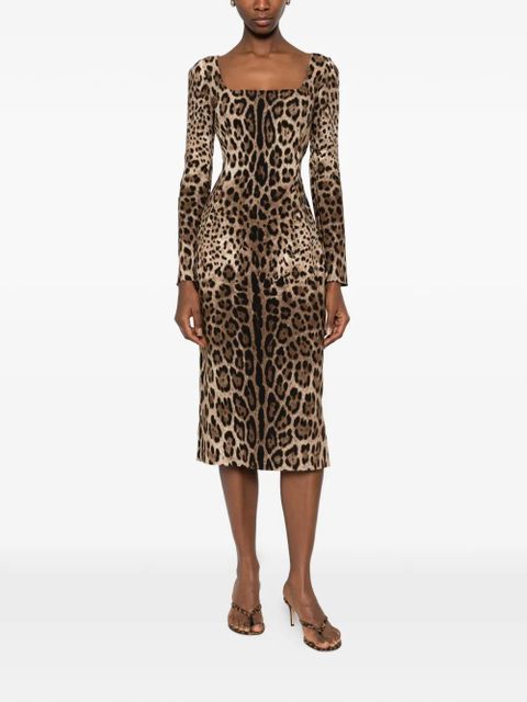 Dolce & Gabbana animal-print dress - Brown - zdjęcie produktu nr 2