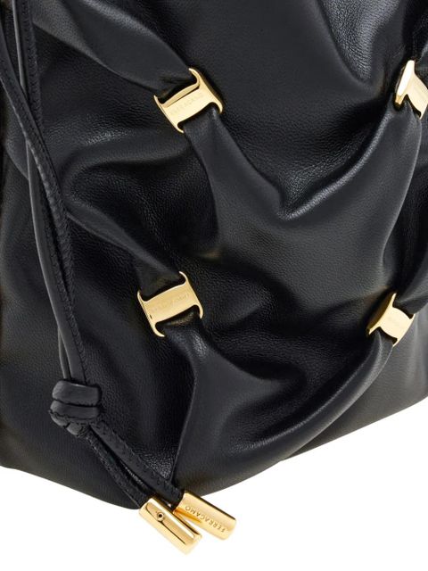 Ferragamo mini leather bucket bag - Black - zdjęcie produktu nr 2