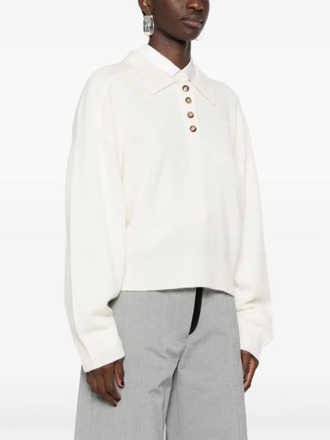 LouLou de Saison Homere polo sweater - White