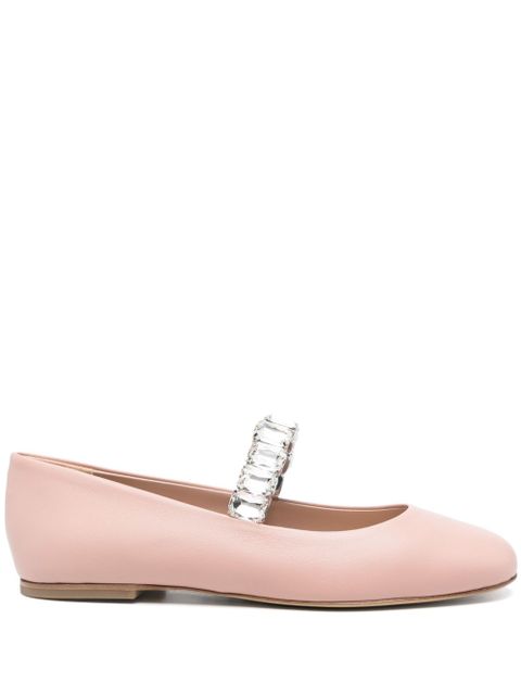Casadei crystal-embellished ballet flats - Pink - zdjęcie produktu nr 1