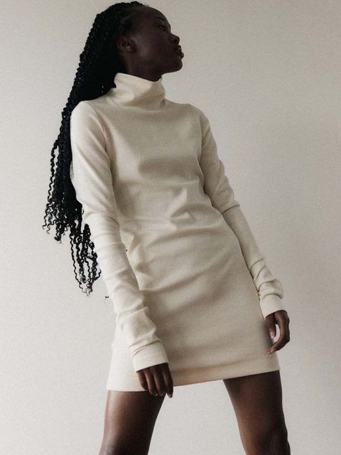 MUUV. sukienka TOILE kolor biały mini dopasowana - zdjęcie produktu nr 1