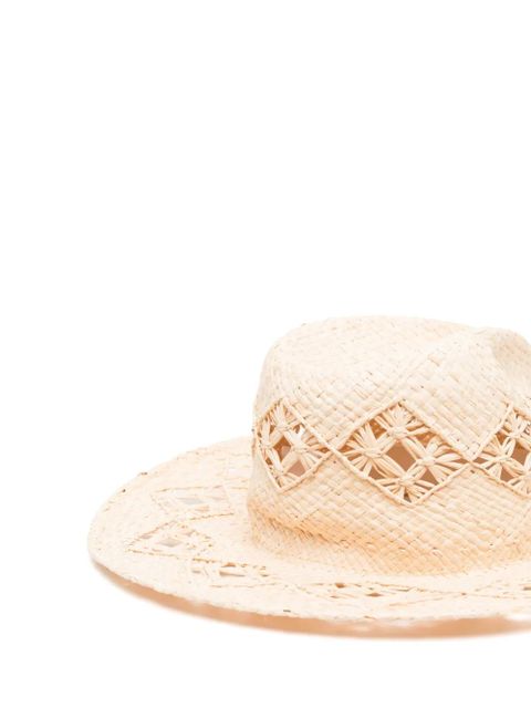 Ruslan Baginskiy interwoven-straw fedora hat - Neutrals - zdjęcie produktu nr 2