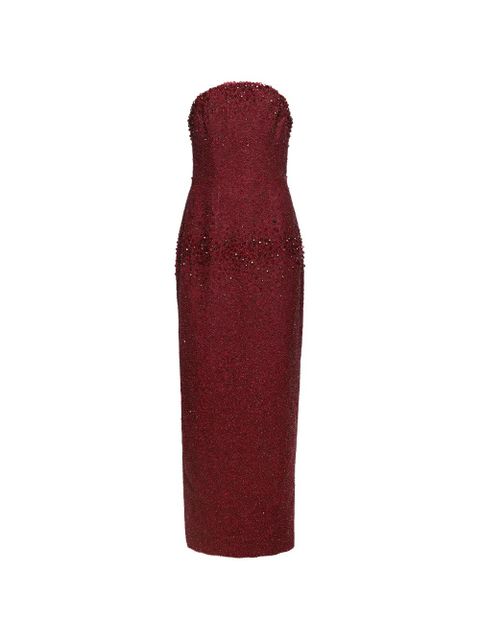 Clio Peppiatt beaded-embellishment maxi dress - Red - zdjęcie produktu nr 1