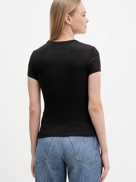 Tommy Jeans t-shirt damski kolor czarny DW0DW21787