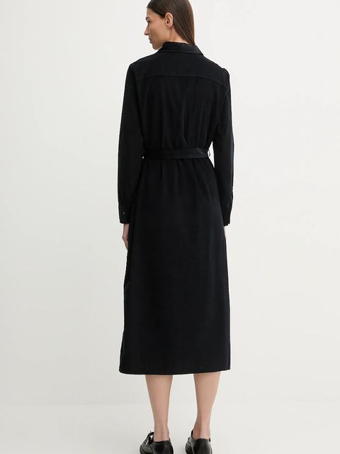 Marc O'Polo sukienka sztruksowa kolor granatowy midi prosta 600088221015 - zdjęcie produktu nr 2