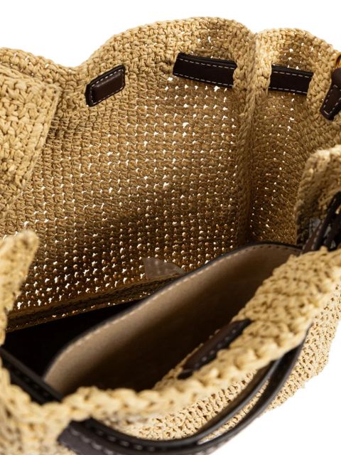 Tory Burch Romy leather trim paper tote bag - Neutrals