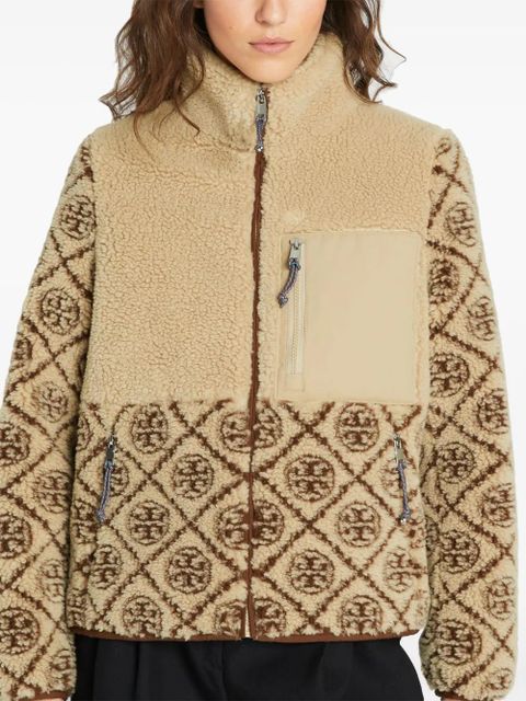 Tory Burch T Monogram fleece jacket - Neutrals
