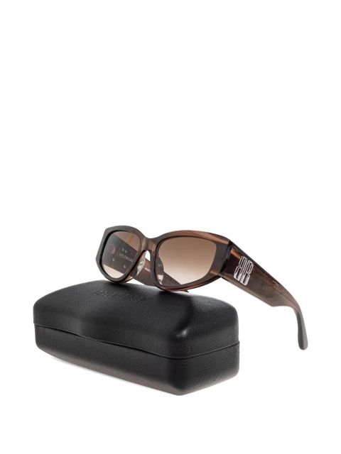 Balenciaga Eyewear logo rectangle sunglasses - Brown - zdjęcie produktu nr 1