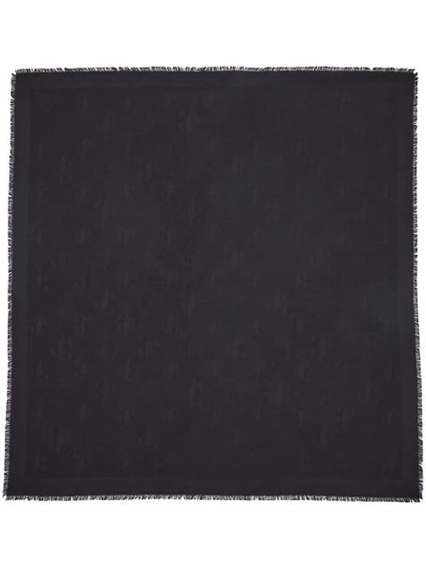 Jimmy Choo Emani monogram-jacquard silk-blend scarf - Black - zdjęcie produktu nr 1
