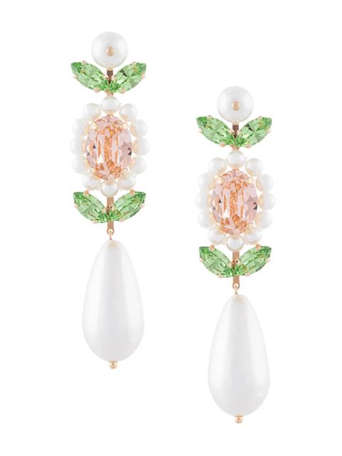 Simone Rocha faux pearl crystal earrings - Green - zdjęcie produktu nr 1