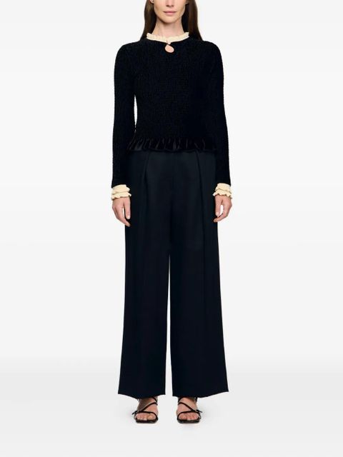 SANDRO ruffled-detail blouse - Black