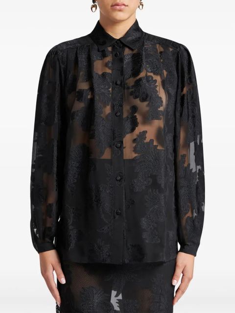 ETRO fil-coupé effect chiffon shirt - Black - zdjęcie produktu nr 2