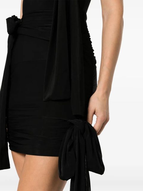 Blumarine sash-detailing mini dress - Black