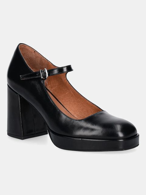 Jonak czółenka skórzane VERITOX CUIR kolor czarny na słupku 3900067 - zdjęcie produktu nr 1