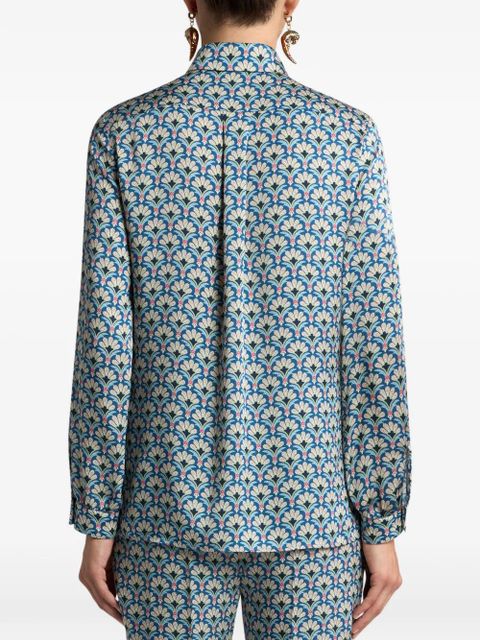 ETRO palm-motif shirt - Blue