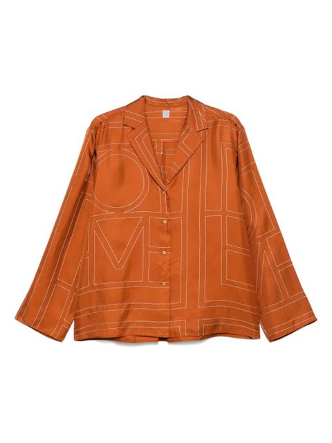TOTEME monogram-pattern silk shirt - Orange - zdjęcie produktu nr 1