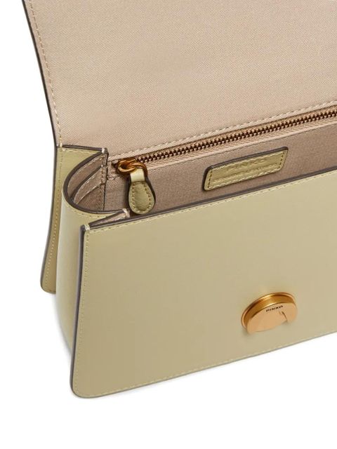 PINKO mini Love One birds-ring leather tote bag - Yellow