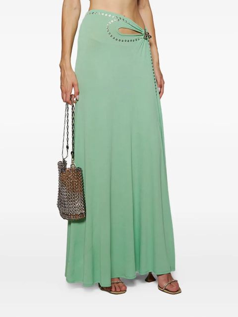 Rabanne cut-out eyelet-embellished skirt - Green