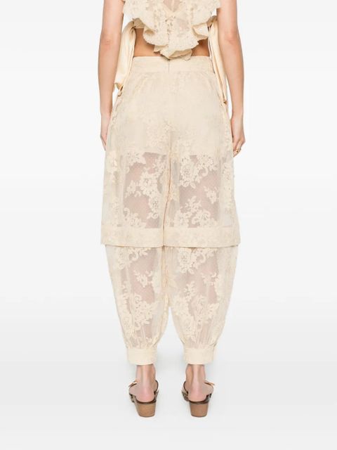 ZIMMERMANN Luna lace floral trousers - Neutrals