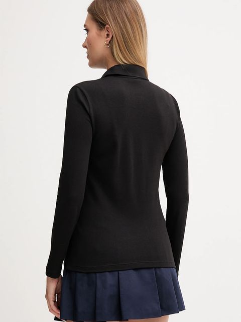 Lacoste longsleeve damski kolor czarny PF5464
