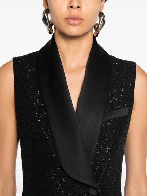 Max Mara sequinned sleeveless dress - Black