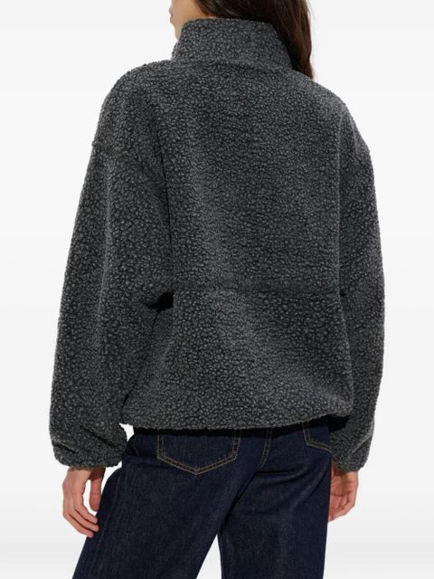 American Vintage Hoktown teddy-texture zip-up jacket - Grey