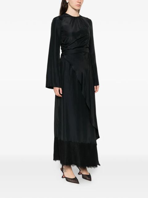 Moschino lace-detail asymmetric-hem maxi dress - Black