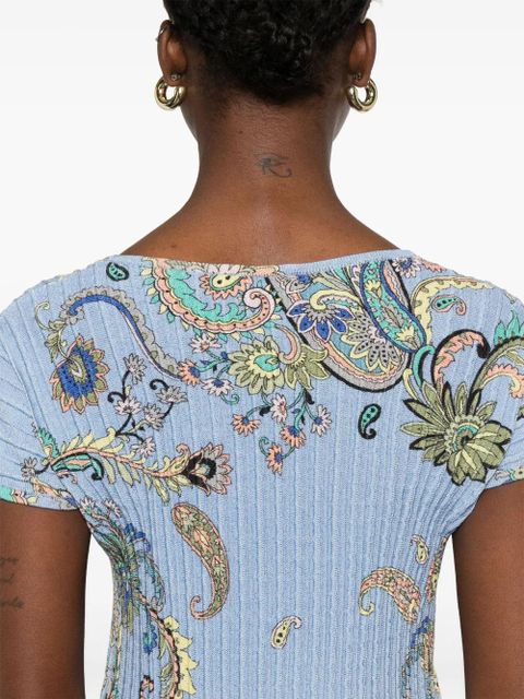 ETRO paisley-print midi dress - Blue