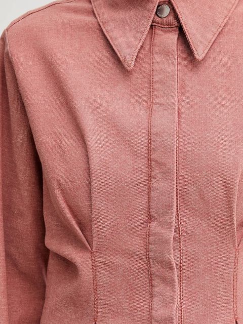 Gestuz koszula damska kolor pomarańczowy slim z kołnierzykiem klasycznym 10909937