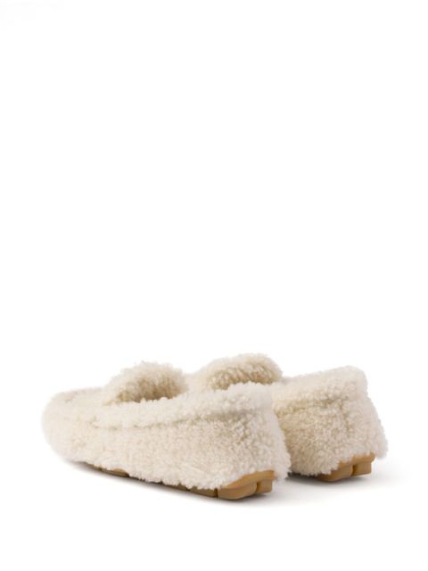 Prada shearling driving shoes - Neutrals
