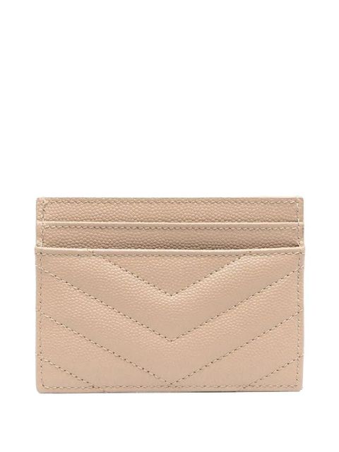 Saint Laurent Cassandre Matelassé leather cardholder - Neutrals - zdjęcie produktu nr 2