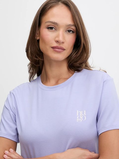 HUGO t-shirt damski kolor fioletowy 50556981 - zdjęcie produktu nr 2