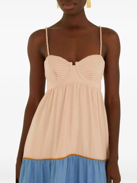 FARM Rio braided straps panelled maxi dress - Neutrals