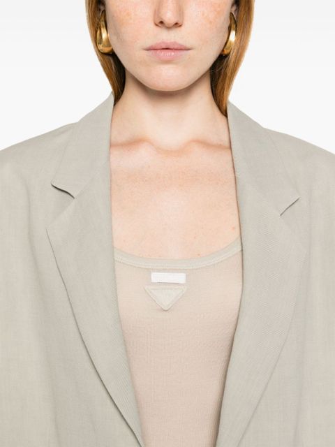 Prada triangle-logo tank top - Neutrals