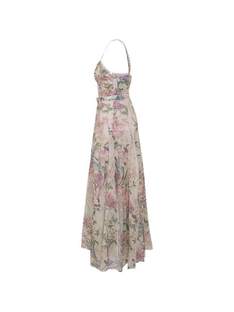 Charo Ruiz Ibiza Iraso floral-print lace-trim midi dress - Pink