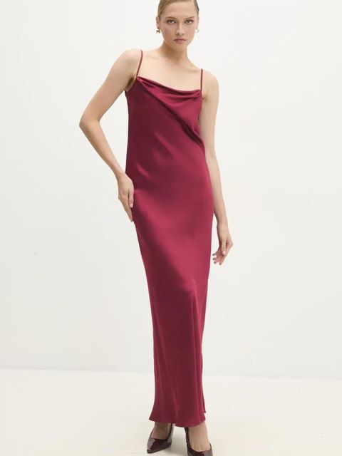 Answear.LAB sukienka kolor czerwony maxi prosta - zdjęcie produktu nr 1