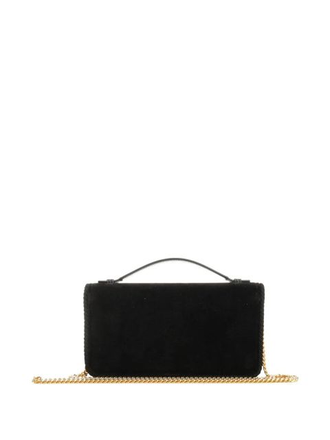 Valentino Garavani VLogo Signature velvet chain wallet - Black