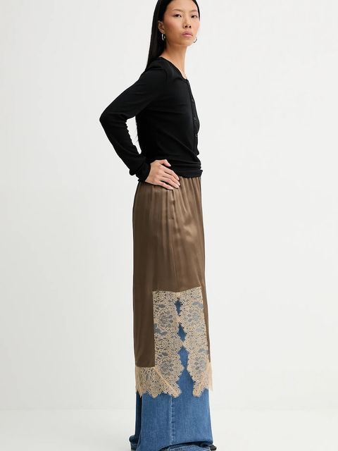 MUNTHE spódnica RAVN kolor brązowy mini rozkloszowana 254121025428