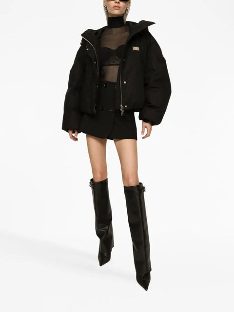 Dolce & Gabbana logo-plaque padded jacket - Black